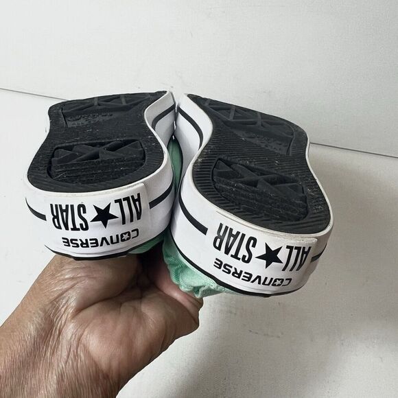 Converse Chuck Taylor All Star Low Top Green Canvas Shoe Women Sz 5 Stretch Back - Picture 8 of 12